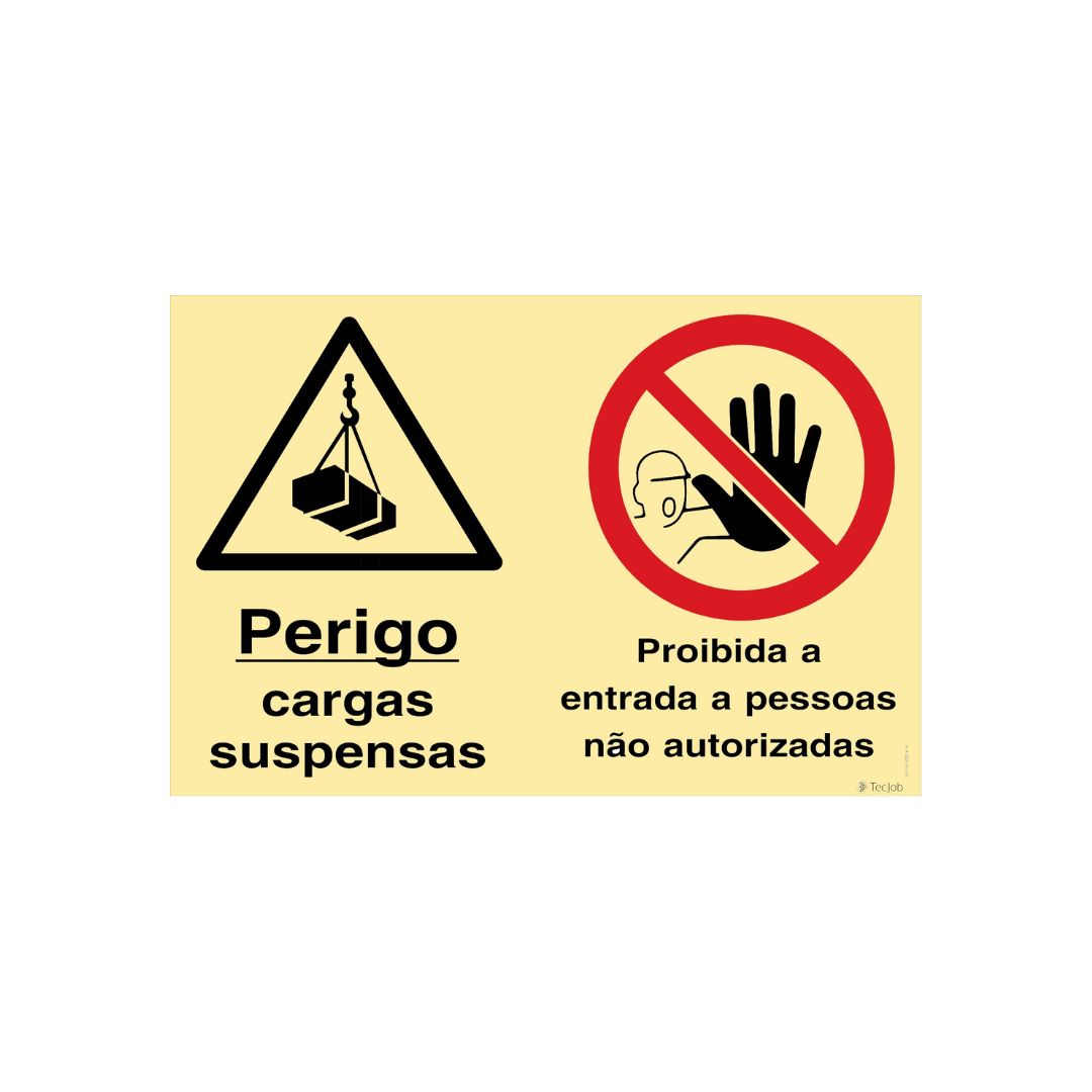 Sinalética Perigo Cargas Suspensas/Proibida a Entrada a Pessoas Não Autorizadas – OB0357