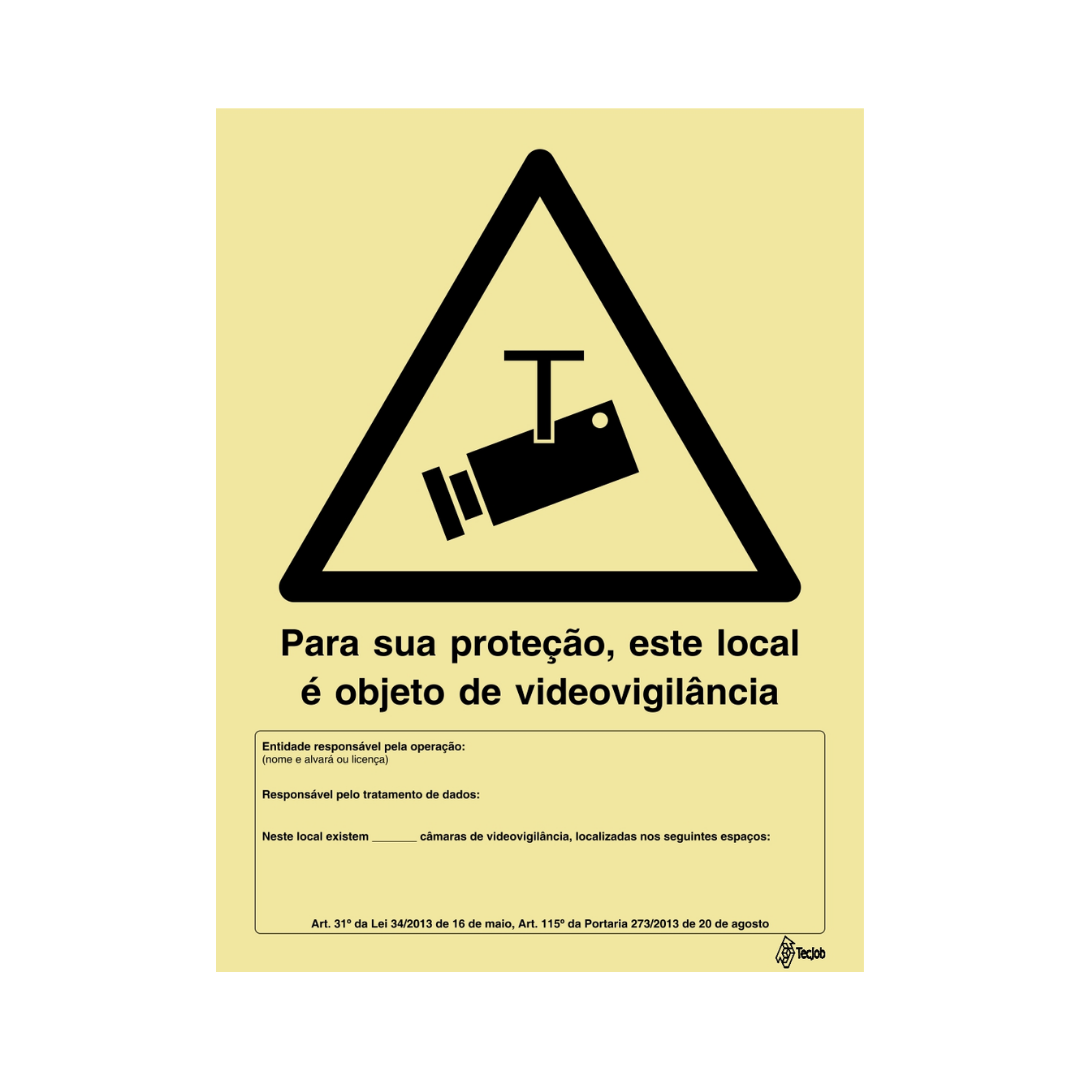 Sinalética Informação Vídeo-Vigilância: Para sua proteção, este local é objeto de videovigilância - IN1992