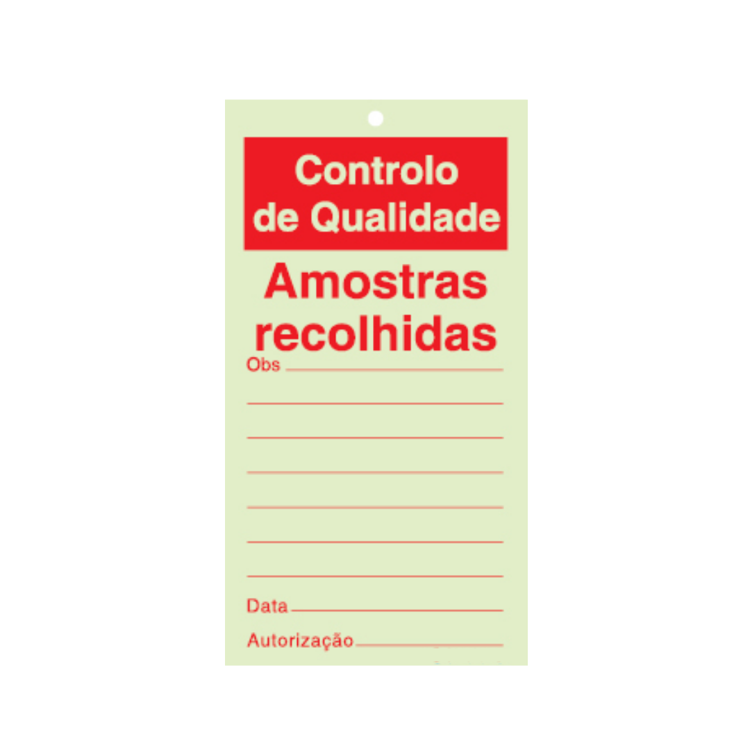 Sinalética Informação Controlo de Qualidade: Amostras Recolhidas - CQ0002