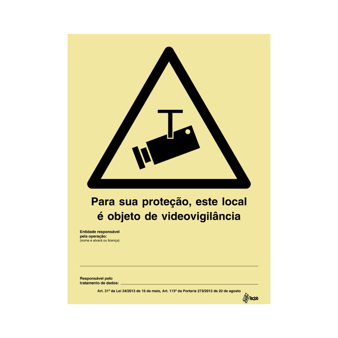 Sinalética Informação Vídeo-Vigilância: Para sua proteção, este local é objeto de videovigilância - IN1993