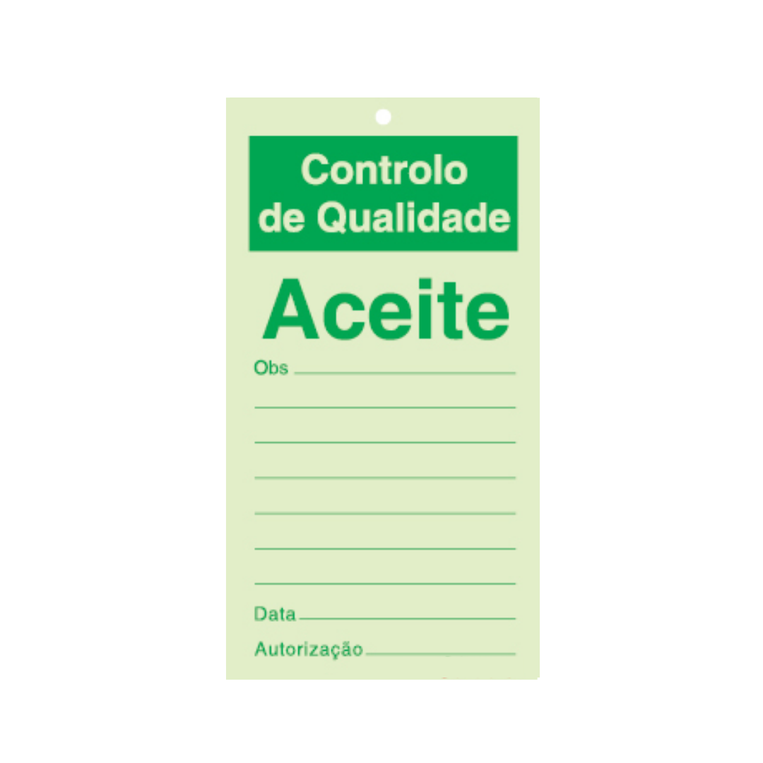 Sinalética Informação Controlo de Qualidade: Aceite - CQ0007