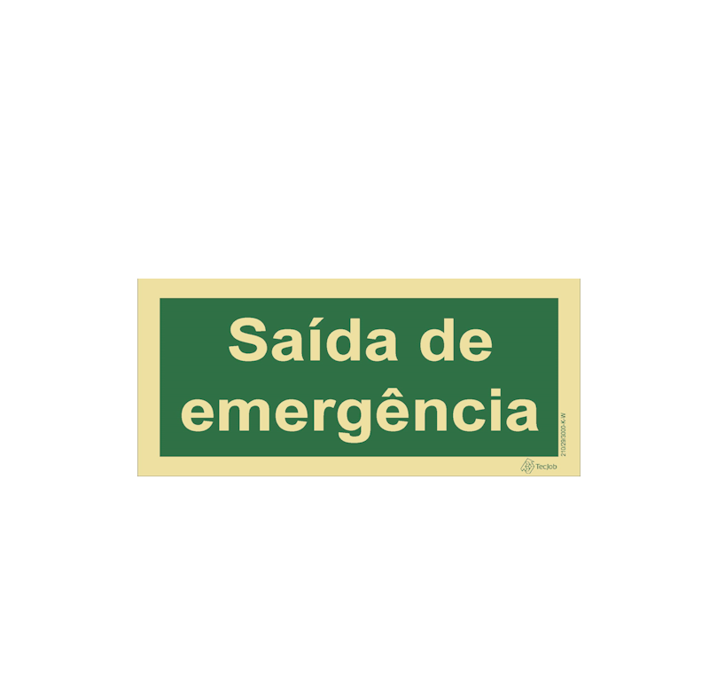Sinalética Saída de Emergência em Texto - E0021
