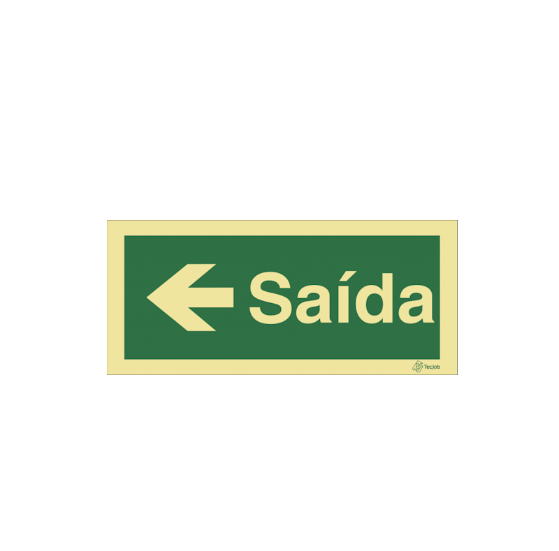 Sinalética Saída em Texto - Seta para a Esquerda - E0023