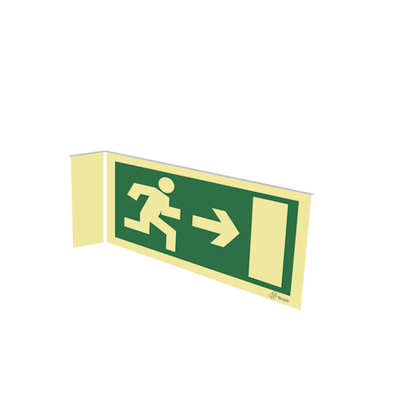 Sinalética Saída de Emergência à Direita - T2 - E0080