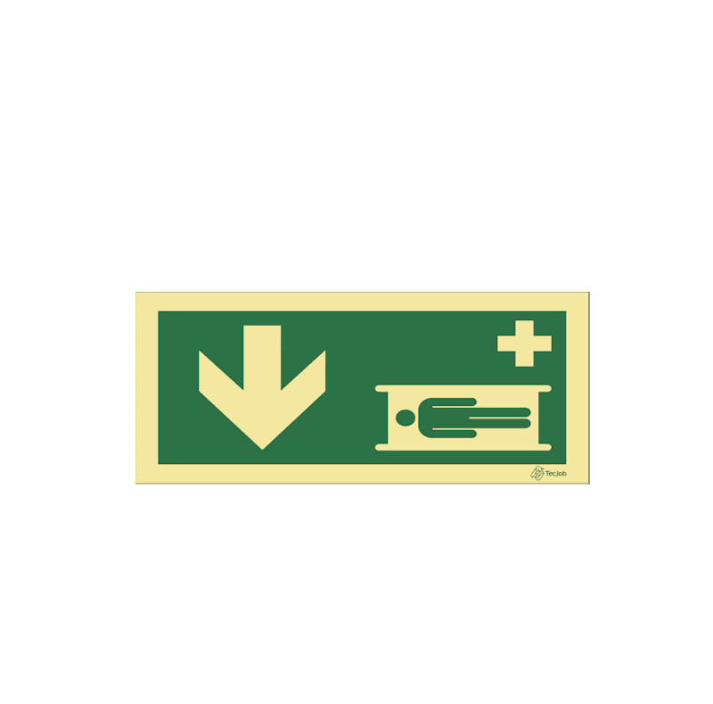 Emergency Stretcher Sign - Down Arrow - E0208