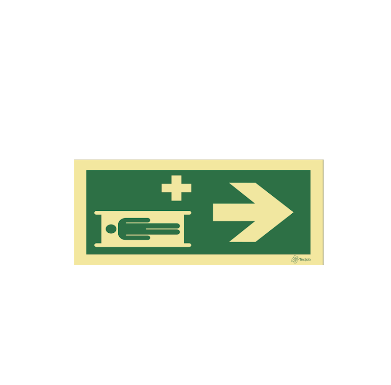 Emergency Stretcher Sign - Right Arrow - E0211
