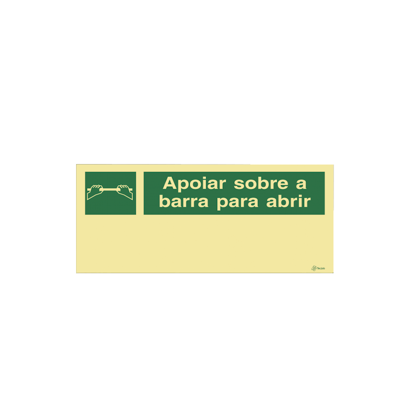 Sinalética Apoiar Sobre a Barra para Abrir - E0371