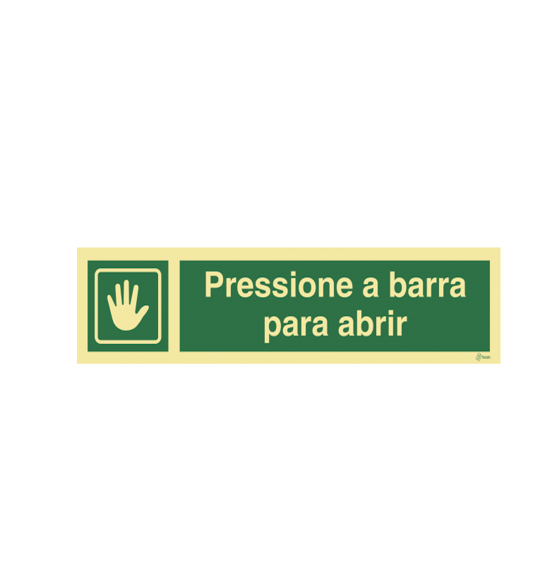 Sinalética Pressione a Barra para Abrir - E0378