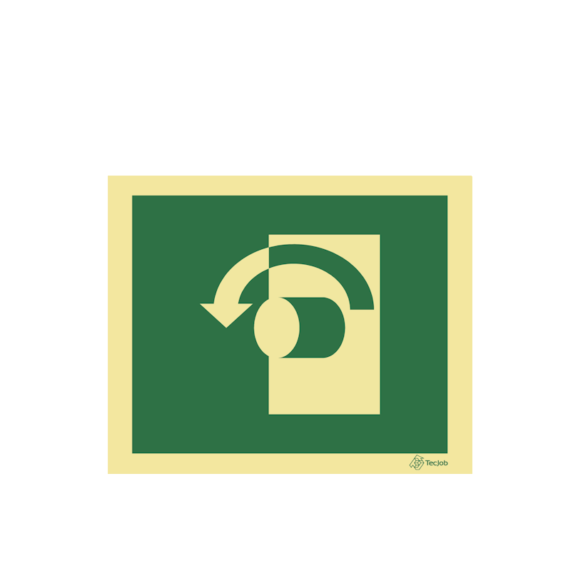 Sinalética Rodar para Abrir (Esquerda) - E0417