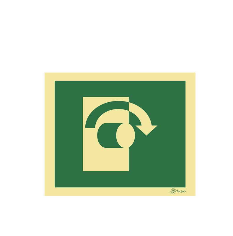 Sinalética Rodar para Abrir (Direita) - E0418