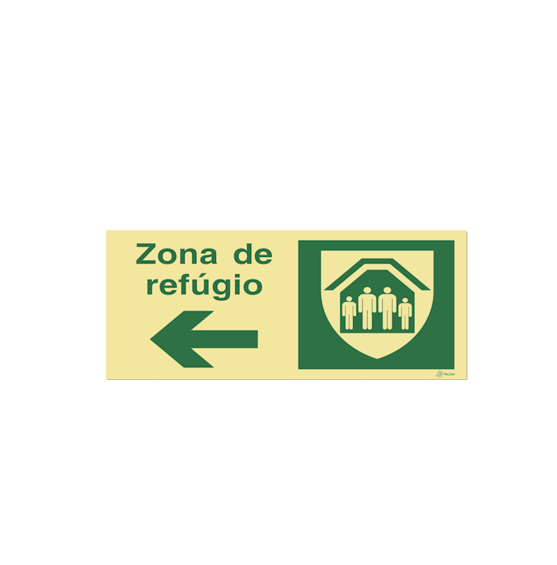 Sinalética Zona de Refúgio - Seta para a Esquerda - E0480