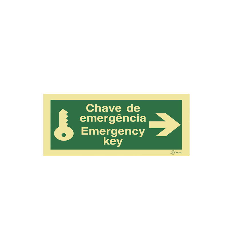 Sinalética Chave de Emergência/ Emergency Key - Seta para a Direita - E0514