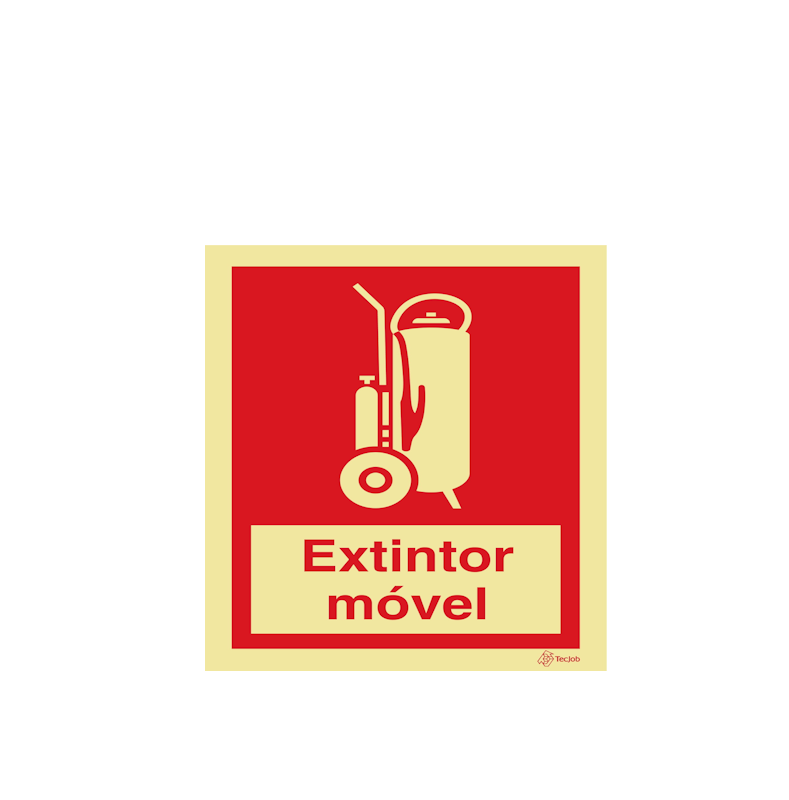 Sinalética Extintor Móvel com Texto - I0019