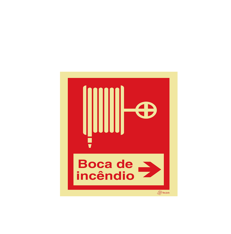 Sinalética Boca de Incêndio - Seta para a Direita - I0023