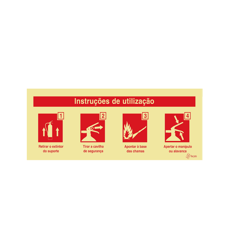 Sinalética Instrução de Utilização de Extintores - I0071