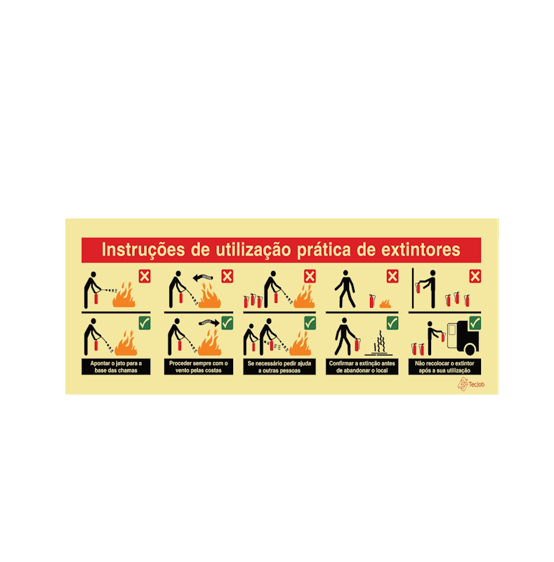 Sinalética Instruções de Utilização Prática de Extintores - I0072