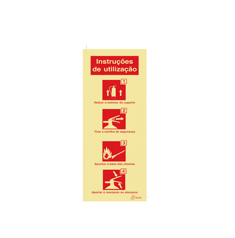 Sinalética Instruções de Utilização de Extintores - I0086
