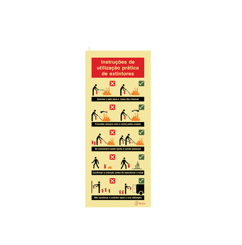 Sinalética Instruções Prática de Extintores - I0087