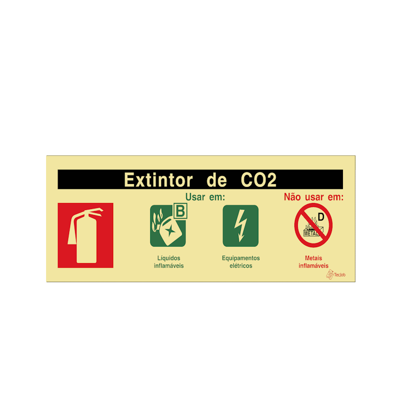 Sinalética Agente Extintor de CO2 - I0112