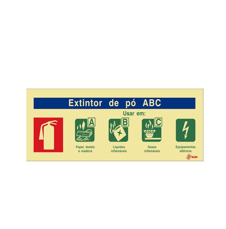 Sinalética Extintor de Pó ABC - I0140