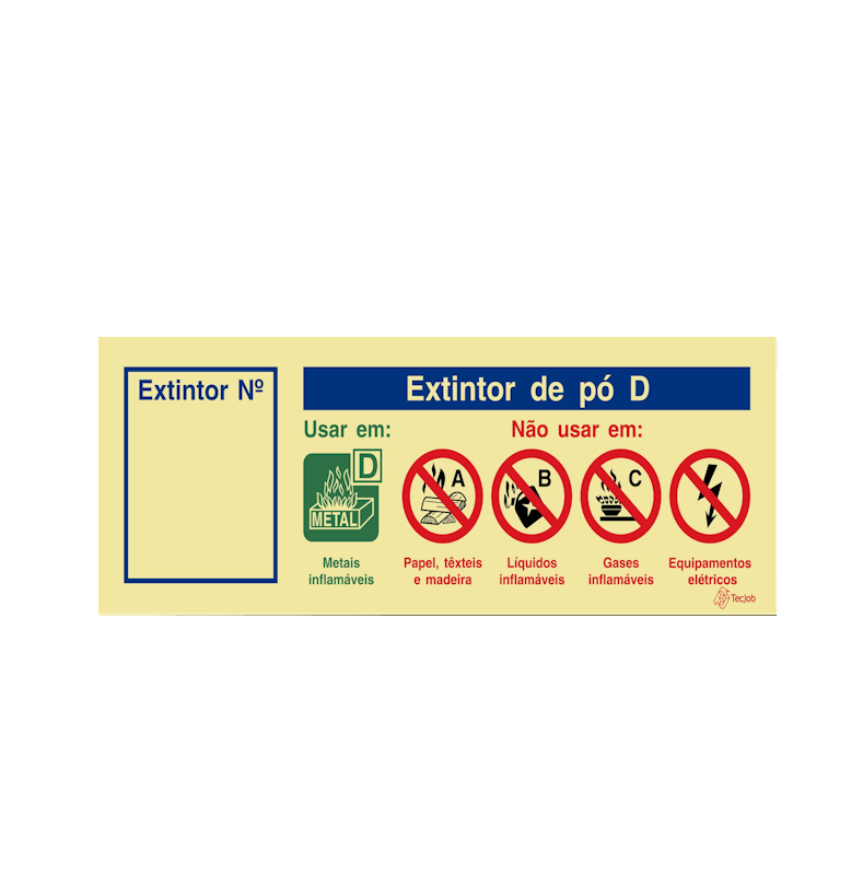 Sinalética Extintor de Pó D (Com Espaço para Número) - I0166