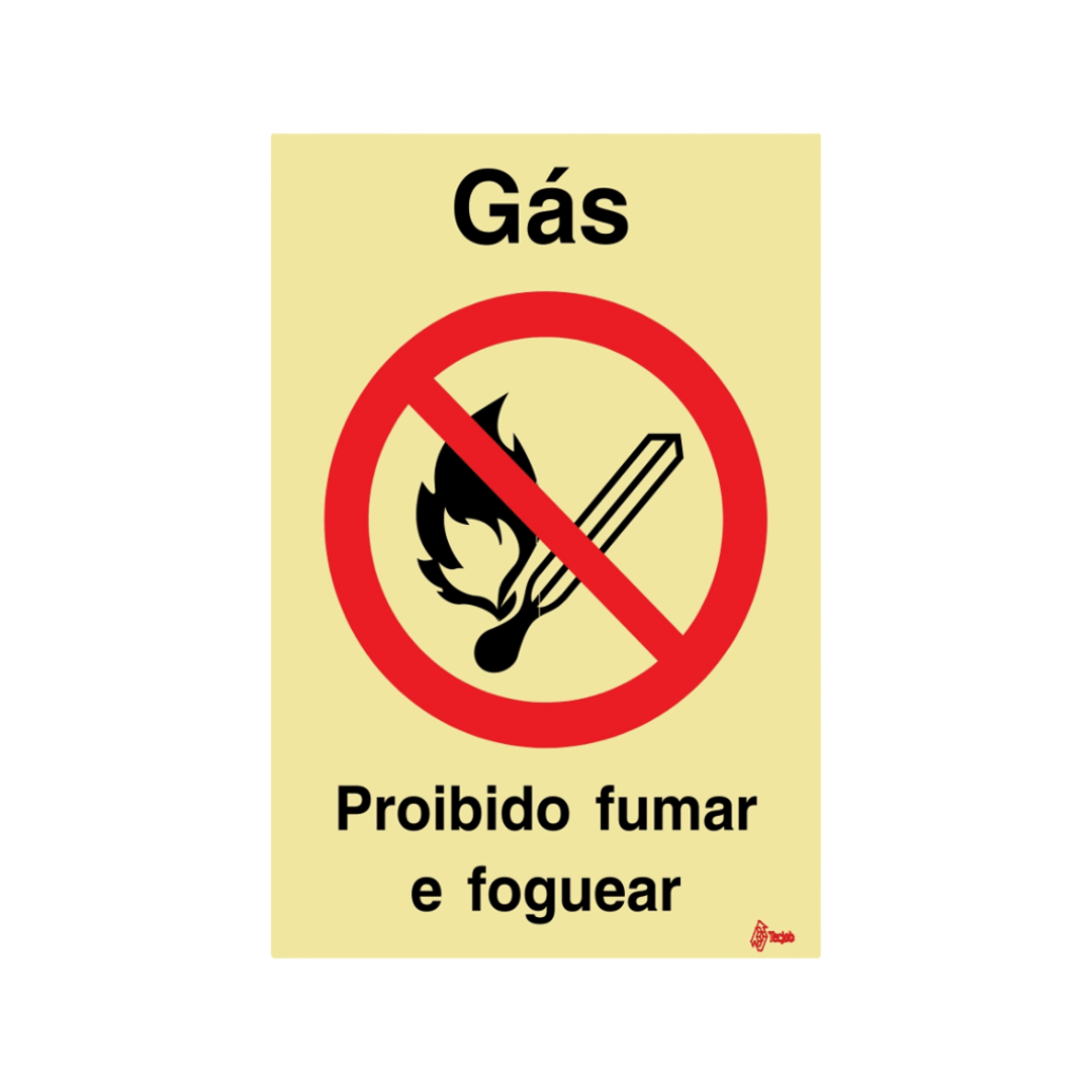 Sinalética Gás Proibido Fumar e Foguear – PR0039