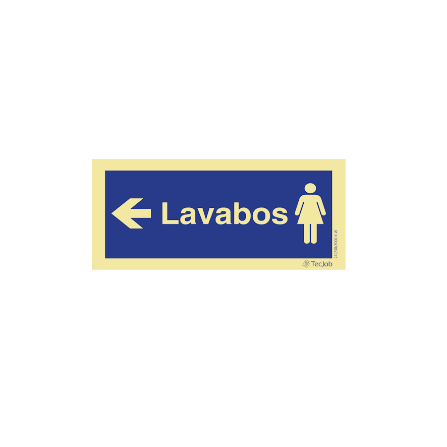 Sinalética Lavabos Feminino com Direção à Esquerda - IN0307