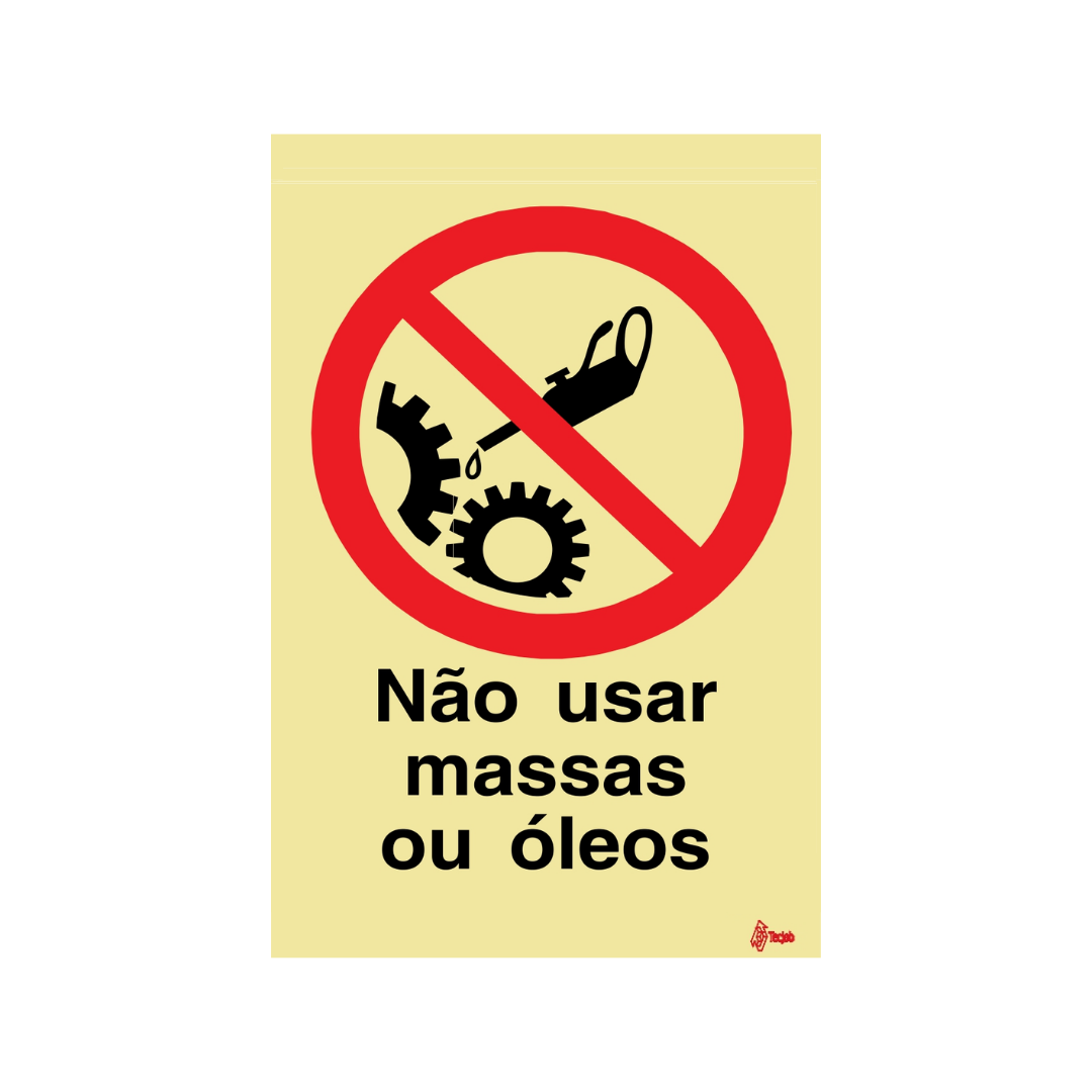 Sinalética Não Usar Massas ou Óleos – PR0202