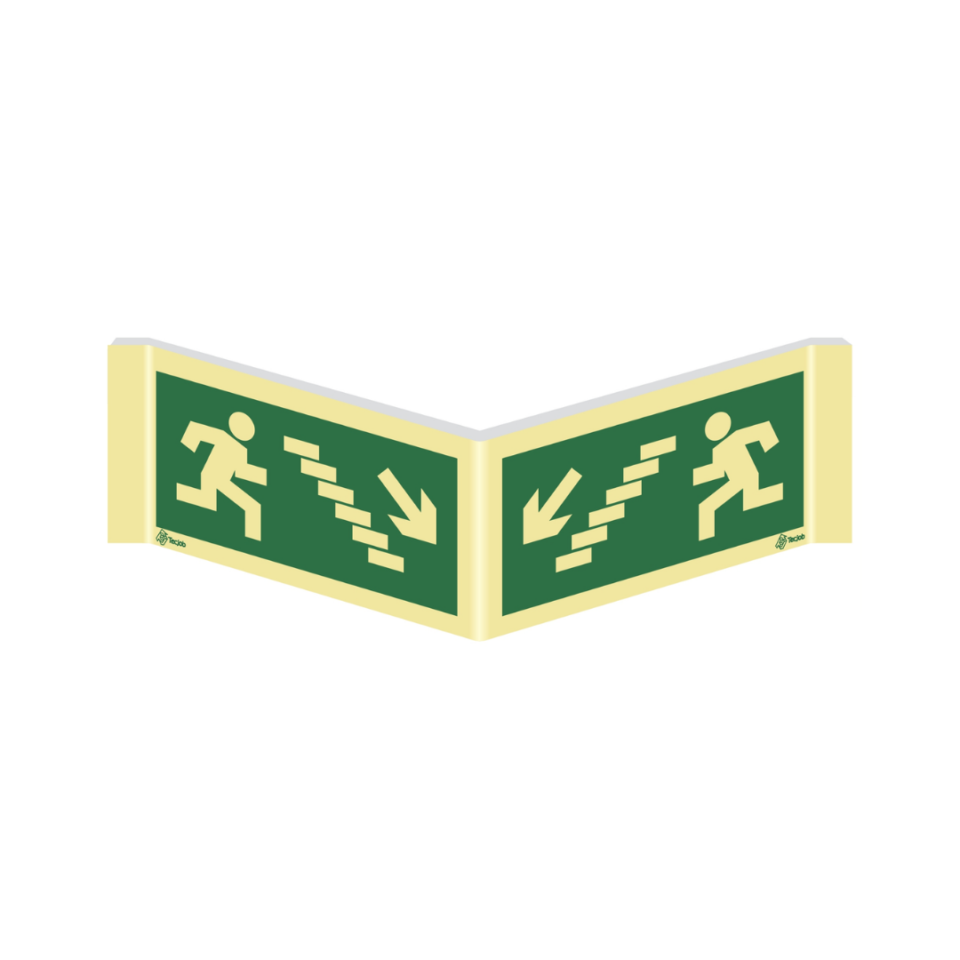Sinalética Panorâmica Saída Descer Escadas – PA0005