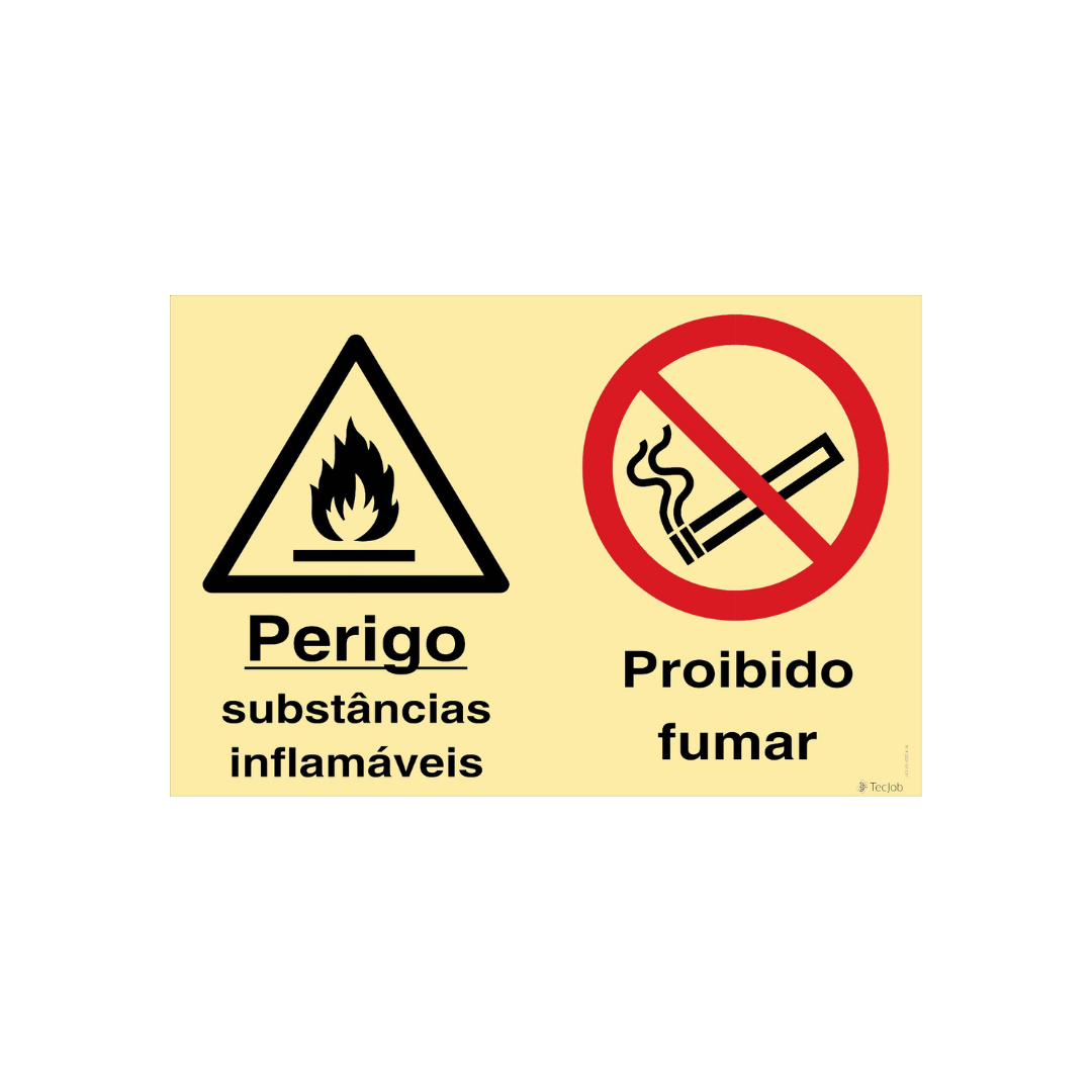 Sinalética Perigo Substâncias Inflamáveis/Proibido Fumar – OB0364