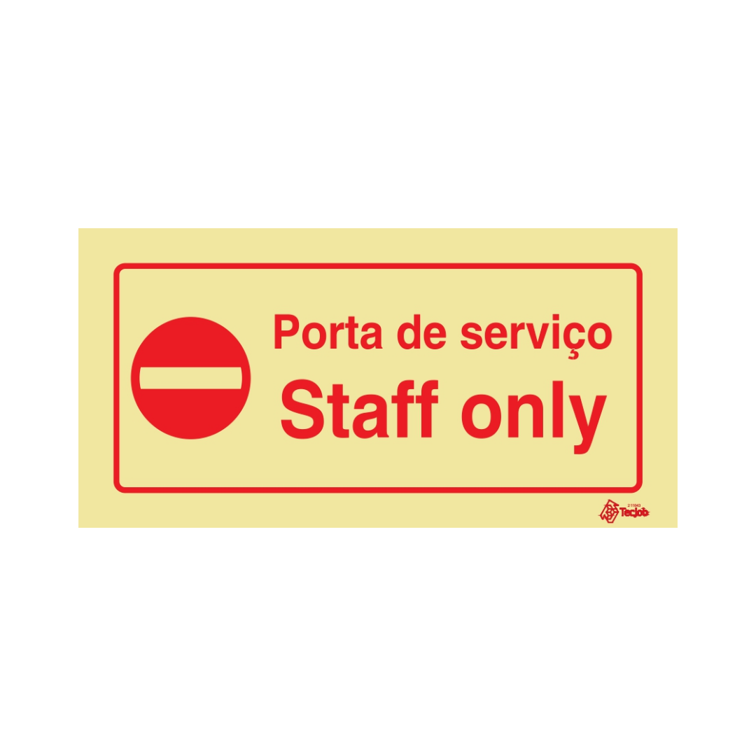 Sinalética Porta de Serviço Staff Only – PR0350