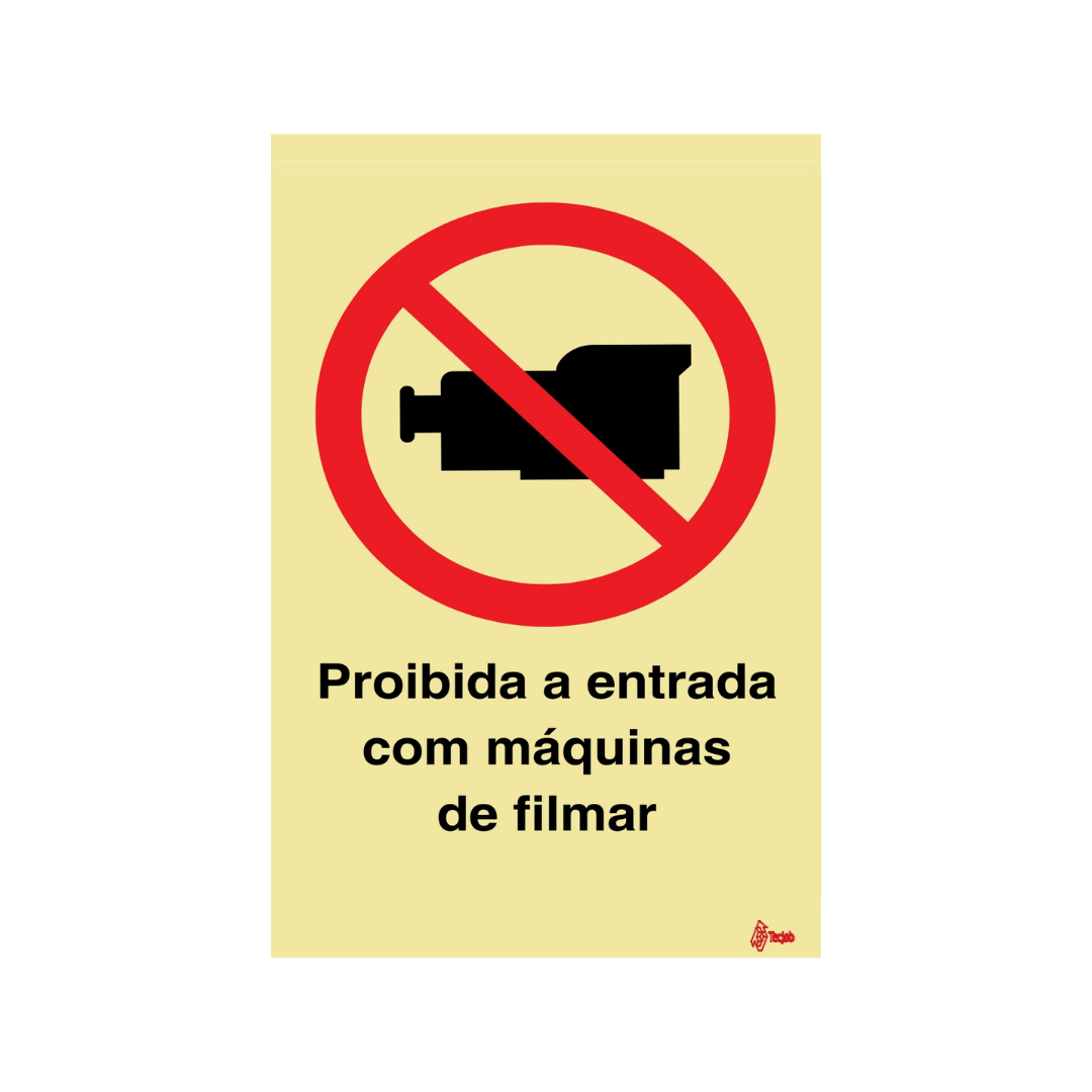 Sinalética Proibida a Entrada com Máquinas de Filmar – PR0311