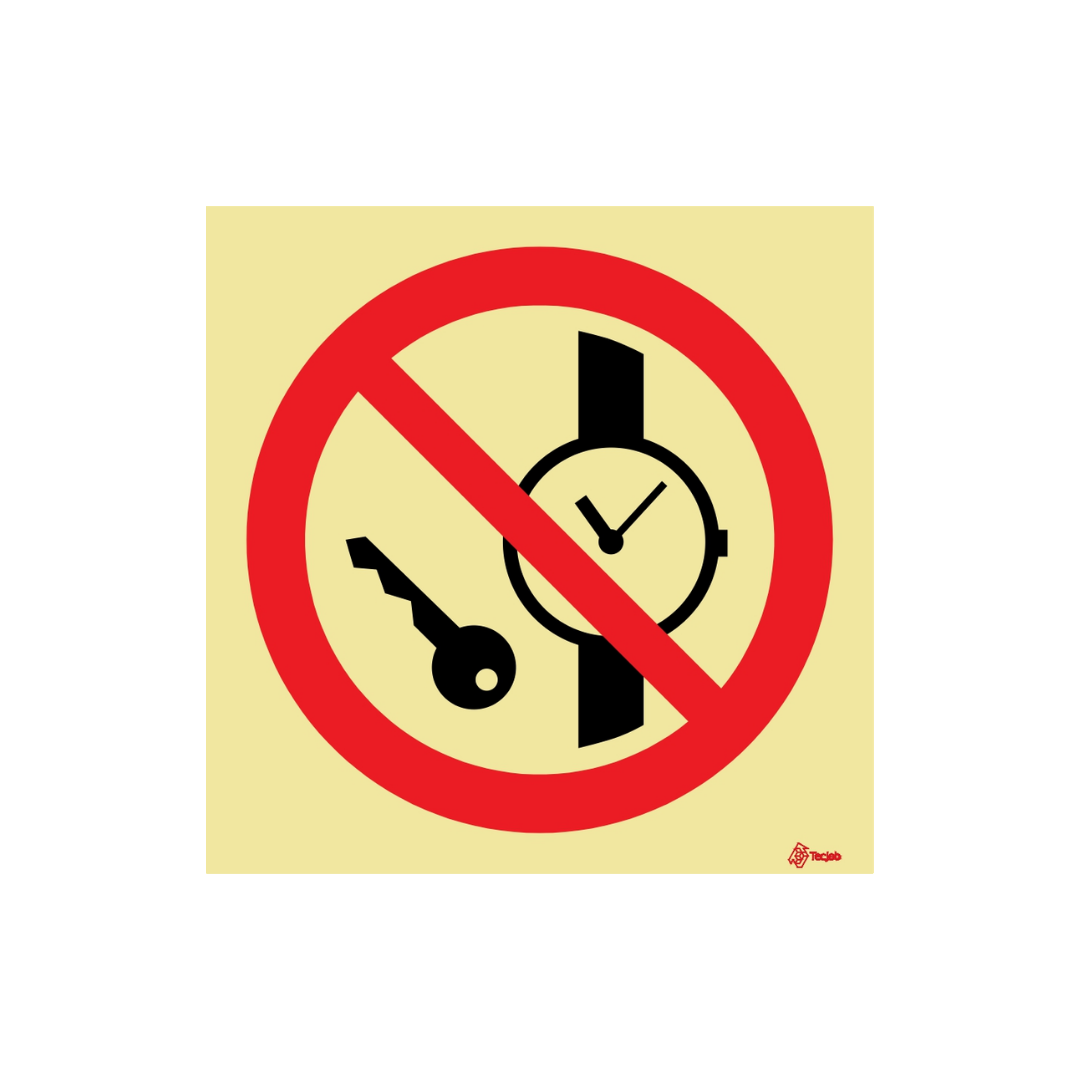 Sinalética Proibido Artigos Metálicos ou Relógios – PR0295