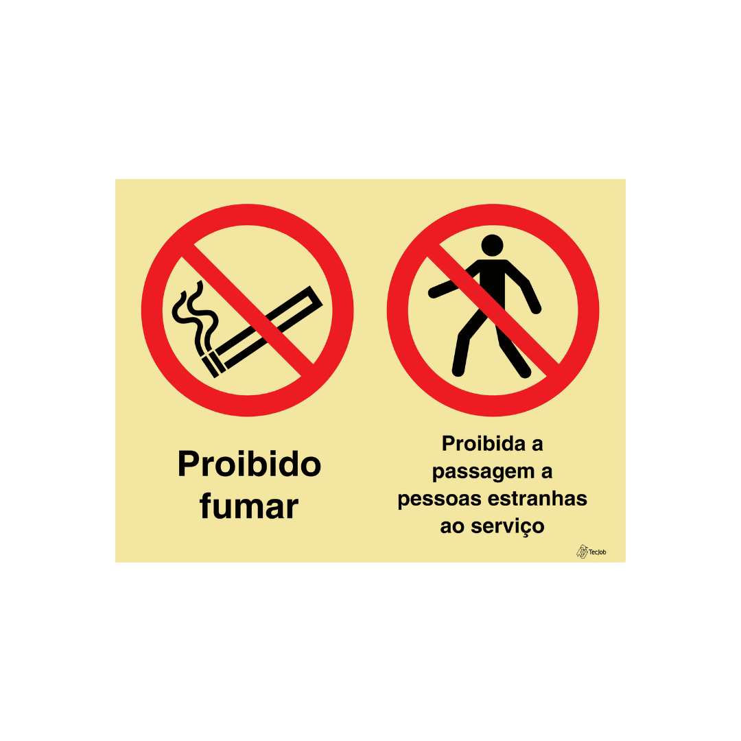 Sinalética Proibido Fumar/Proibida a Passagem a Pessoas Estranhas ao Serviço – OB0326