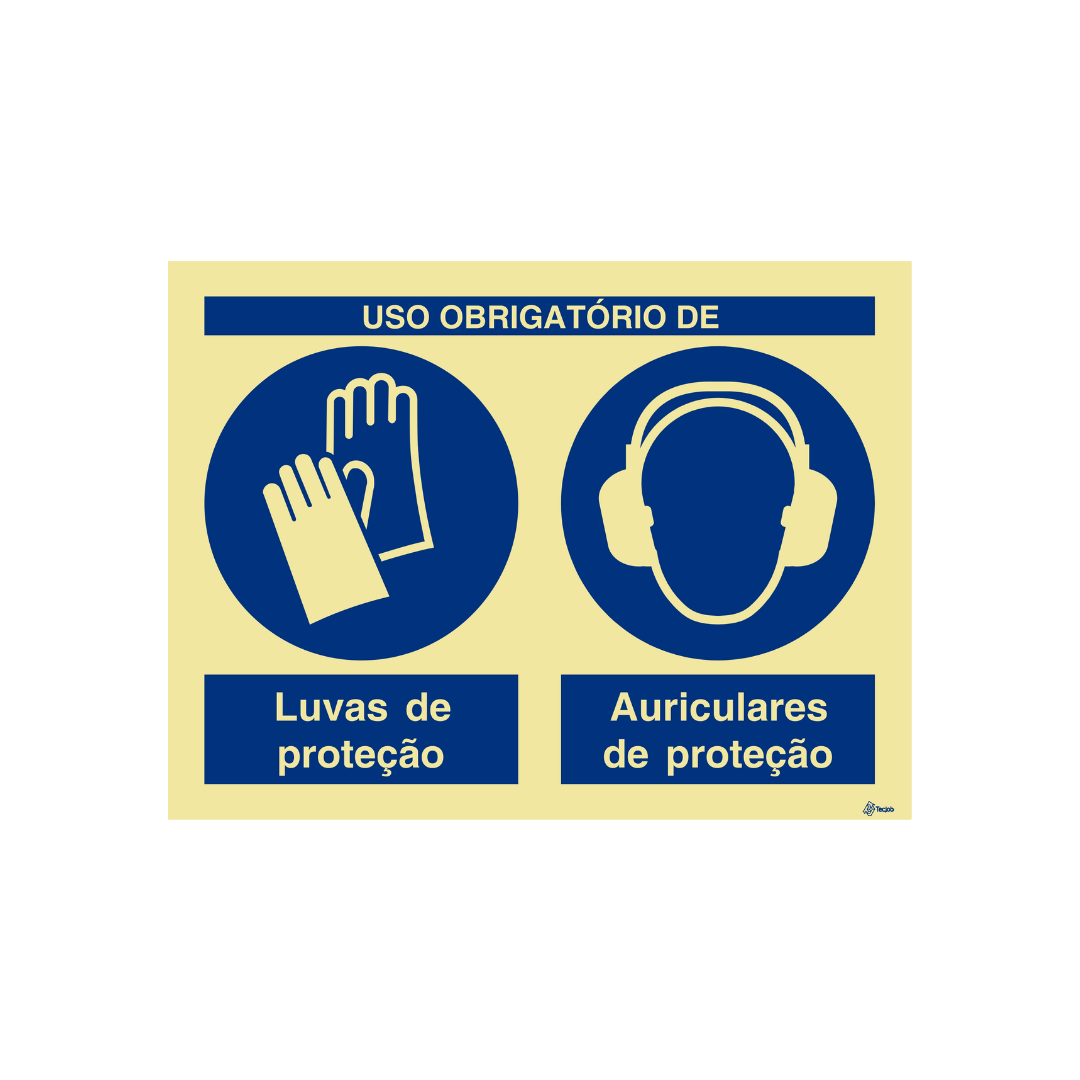 Sinalética Uso Obrigatório de Luvas e Auriculares de Proteção – OB0304