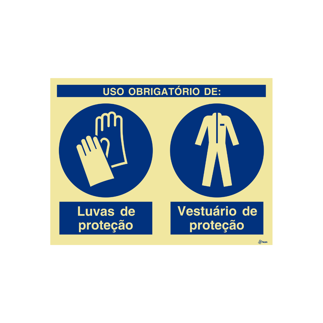Sinalética Uso Obrigatório de Luvas e Vestuário de Proteção – OB0280
