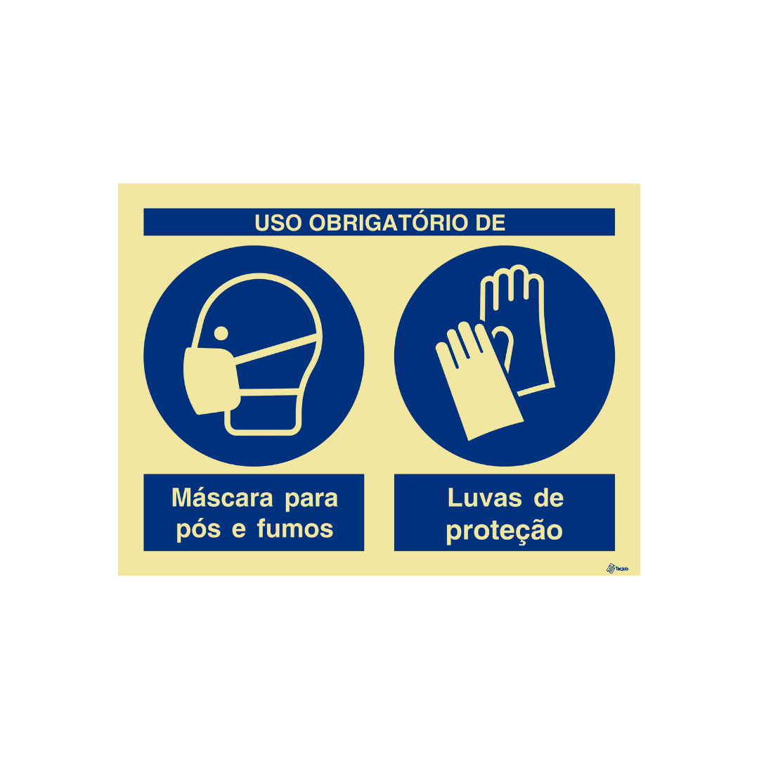 Sinalética Uso Obrigatório de Máscara e Luvas de Proteção – OB0283
