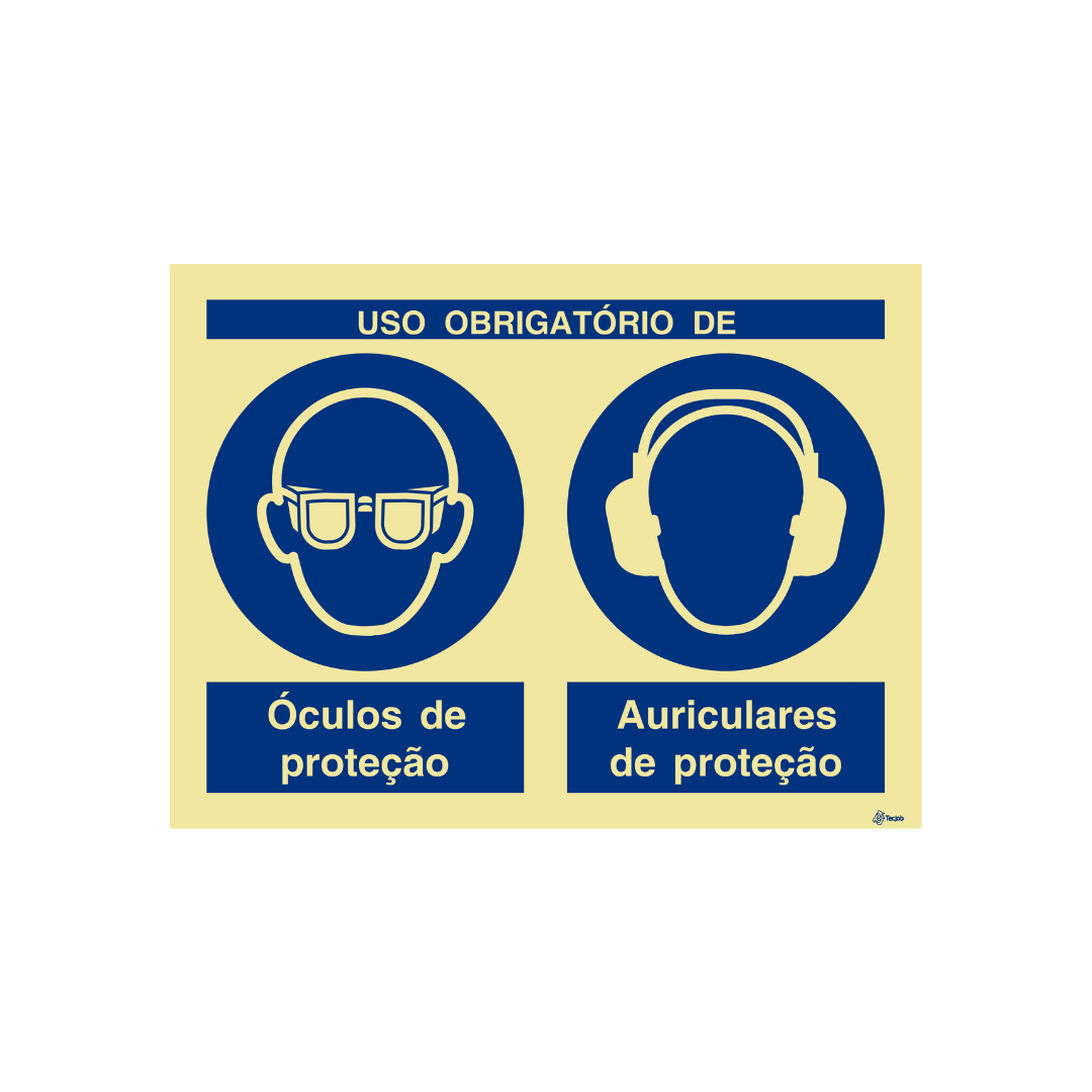 Sinalética Uso Obrigatório de Óculos e Auriculares de Proteção – OB0293