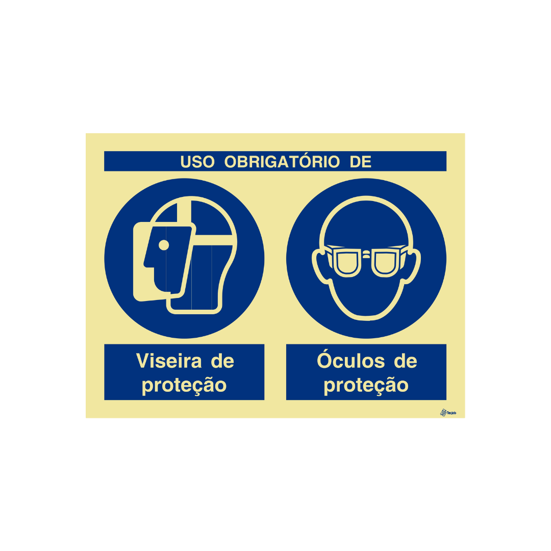 Sinalética Uso Obrigatório de Viseira e Óculos de Proteção – OB0292