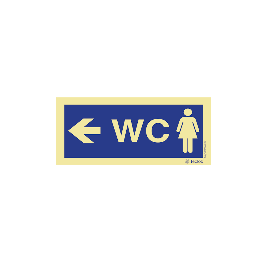 Sinalética WC Feminino com Direção à Esquerda – IN0294