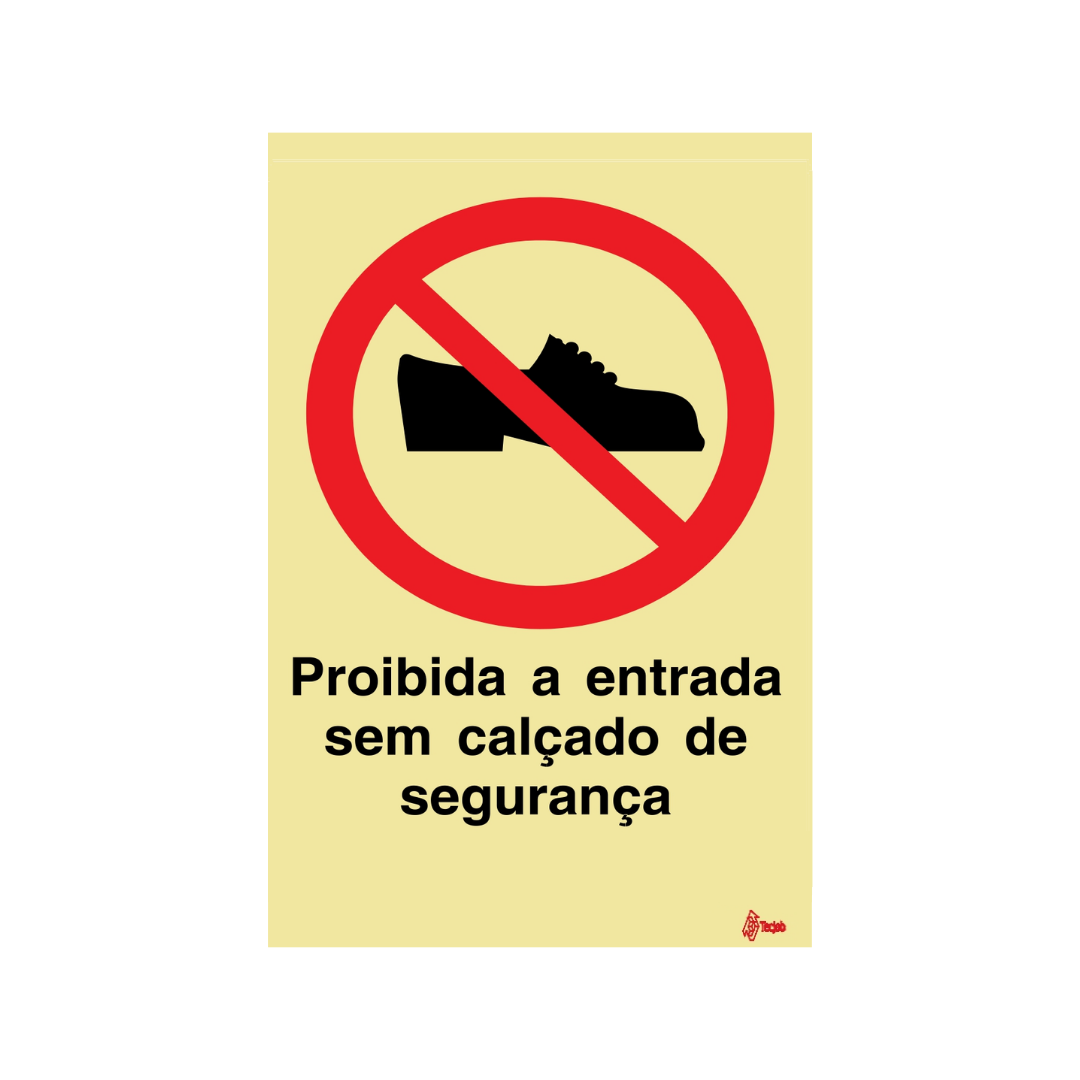 Sinalética proibida a Entrada Sem Calçado de Segurança – PR0317