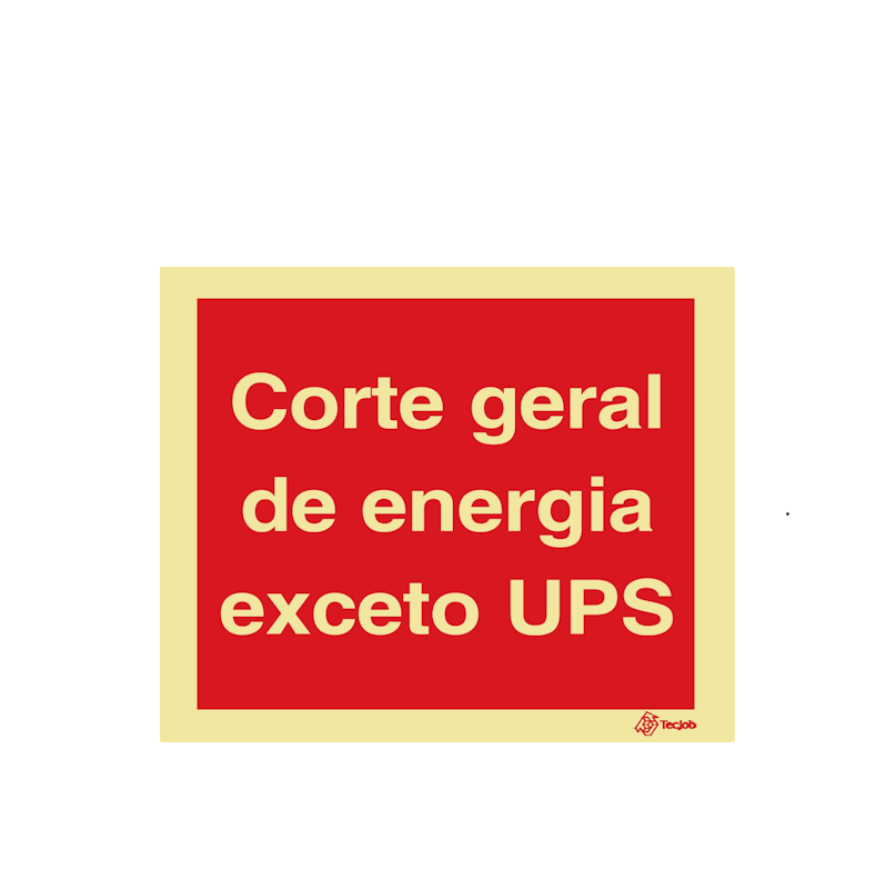 Sinalética Corte Geral de Energia Exceto UPS - I0519