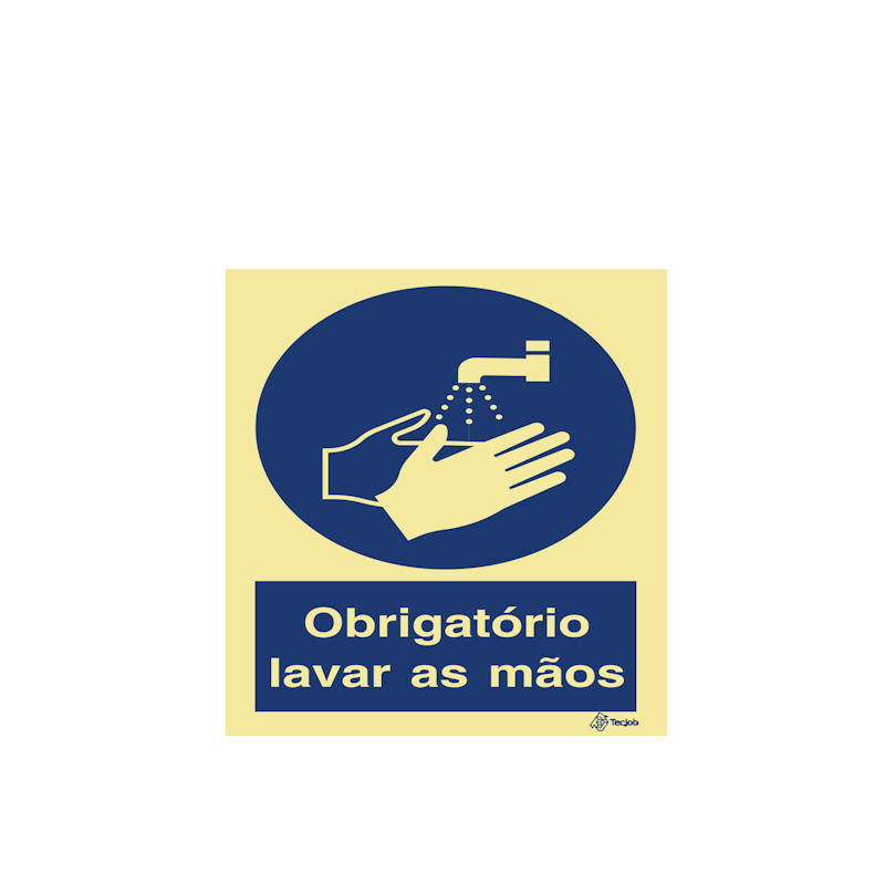 Sinalética Obrigatório Lavar as Mãos - OB0198