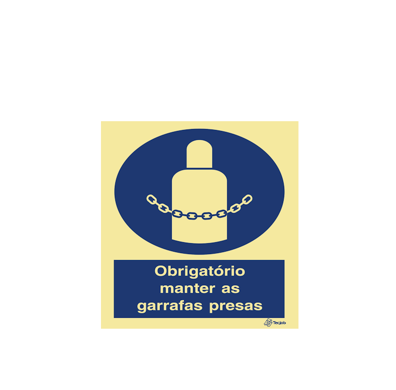 Sinalética Obrigatório Manter as Garrafas Presas - OB0143