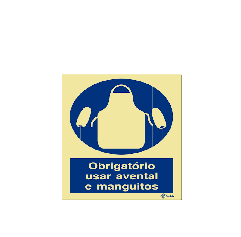 Sinalética Obrigatório Usar Avental e Manguitos - OB0095