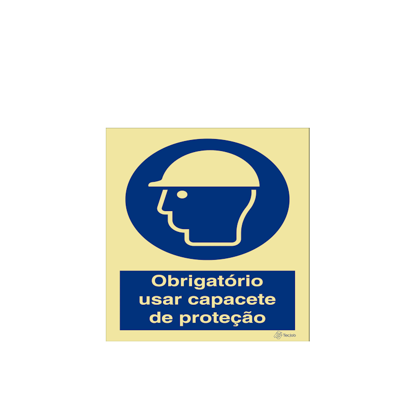 Sinalética Obrigatório Usar Capacete de Proteção - OB0040