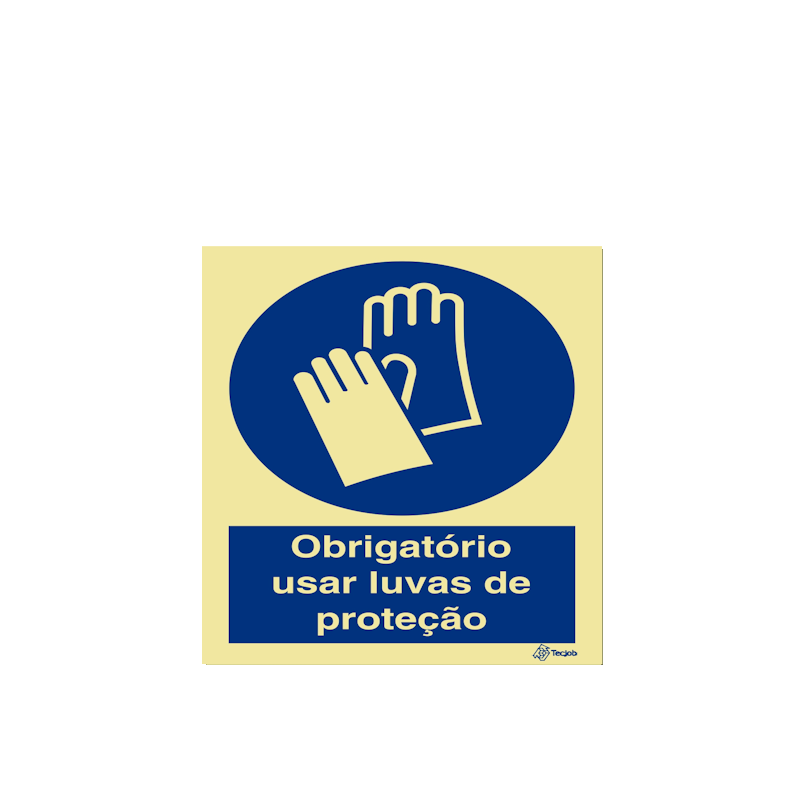 Sinalética Obrigatório Usar Luvas de Proteção - OB0051