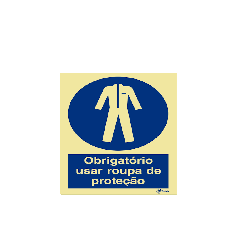 Sinalética Obrigatório Usar Roupa de Proteção - OB0094