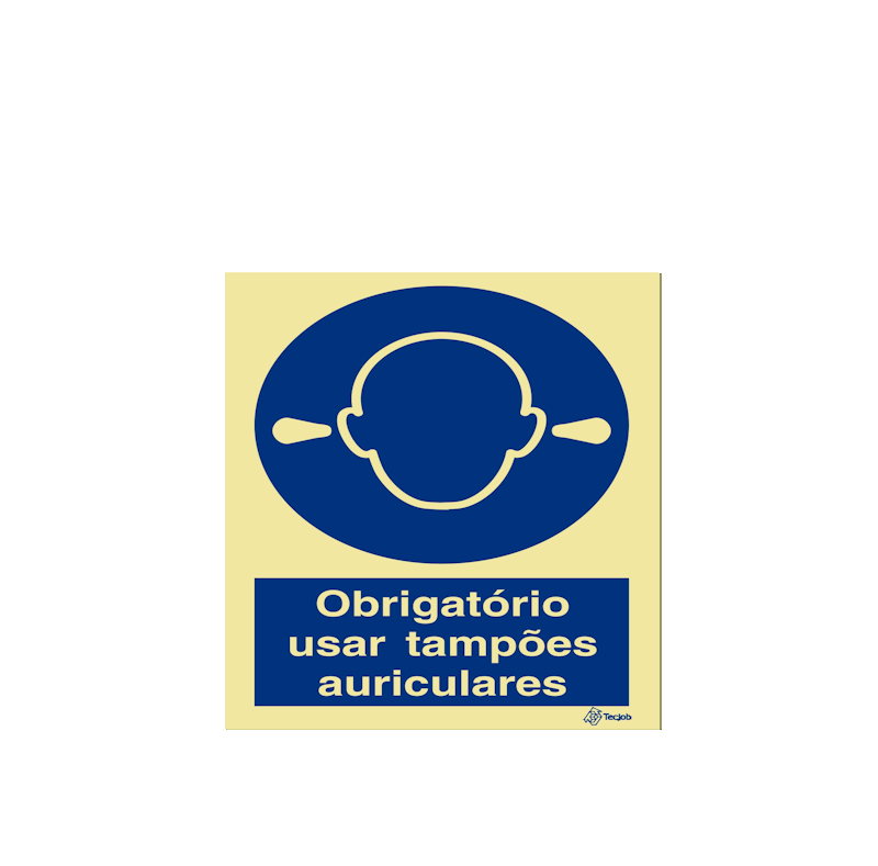 Sinalética Obrigatório Usar Tampões Auriculares - OB0044