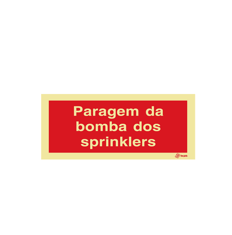 Sinalética Paragem da Bomba dos Sprinklers - I0668